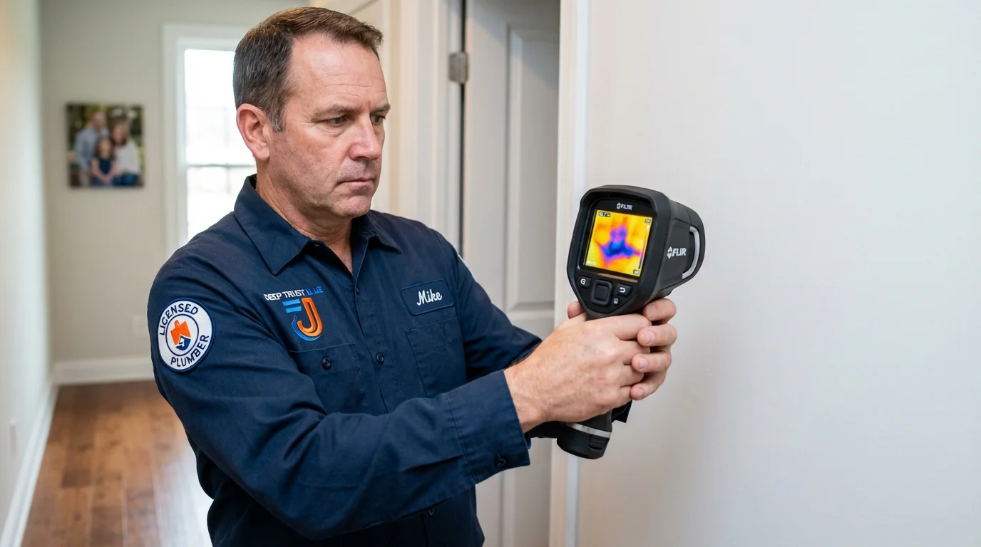 Thermal imaging leak detection by Johns Plumbing LLC in Bucksport